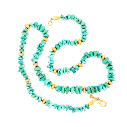"Santa Fe Lola" (Arizona Turquoise, 22k, 18k Gold)