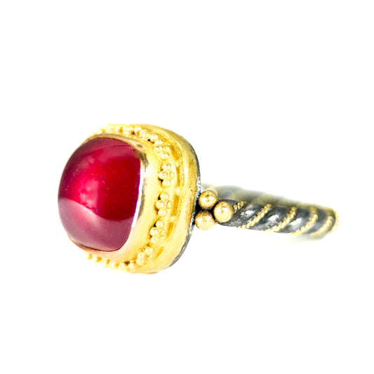 "Oslo Sparkler" (Ruby, 22k, 18k, Oxidized Sterling Silver)