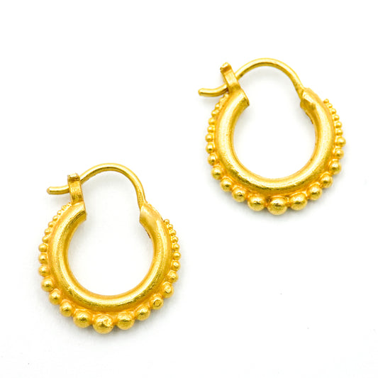 "Mini Jawan" Hoop Earrings (22k, 18k Gold)