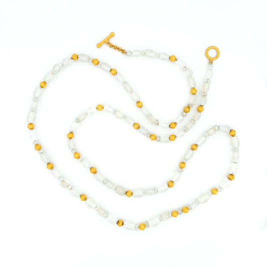"Long Lola" (Antique Quartz Crystal, 22k, 18k Gold)