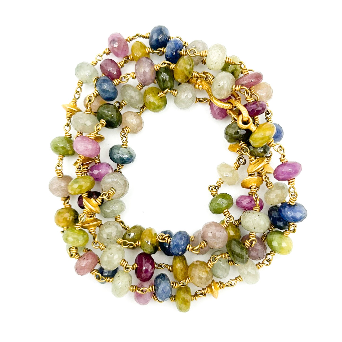 "Wearable Happiness" Necklace (Multicolor Sapphire, 18k Gold)