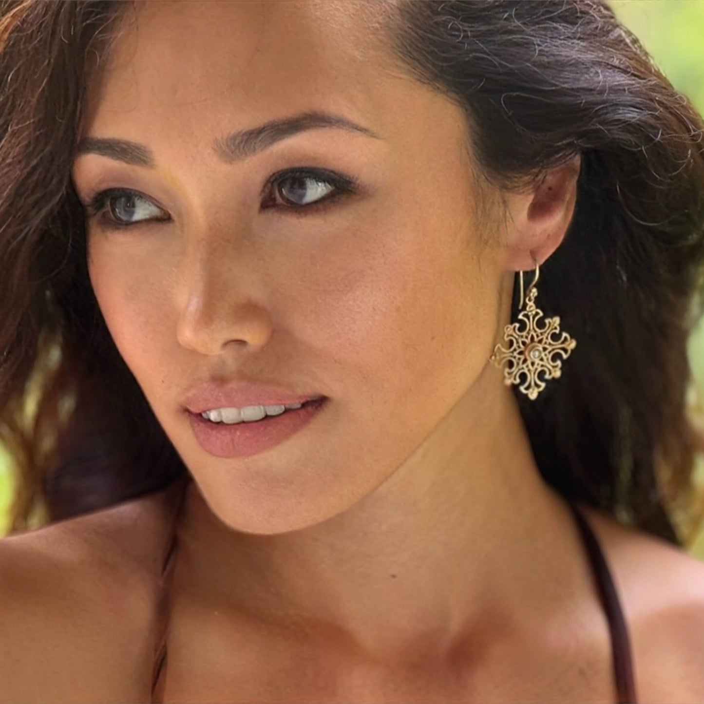 "Snowflake" Hook Earrings (Diamond, 22k and 18k Gold)