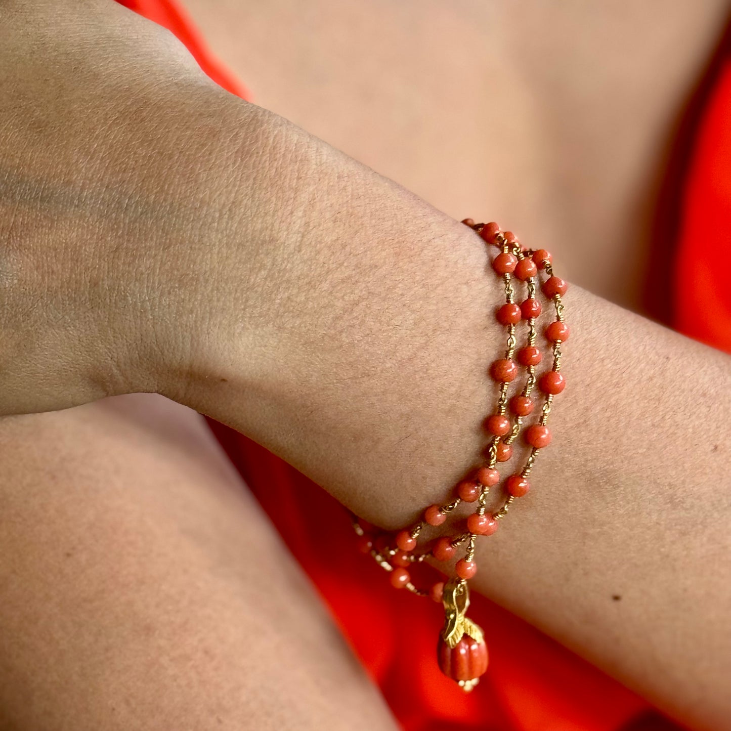 "Sri Lanka" Pendant (Italian Coral, 22k, 18k Gold)