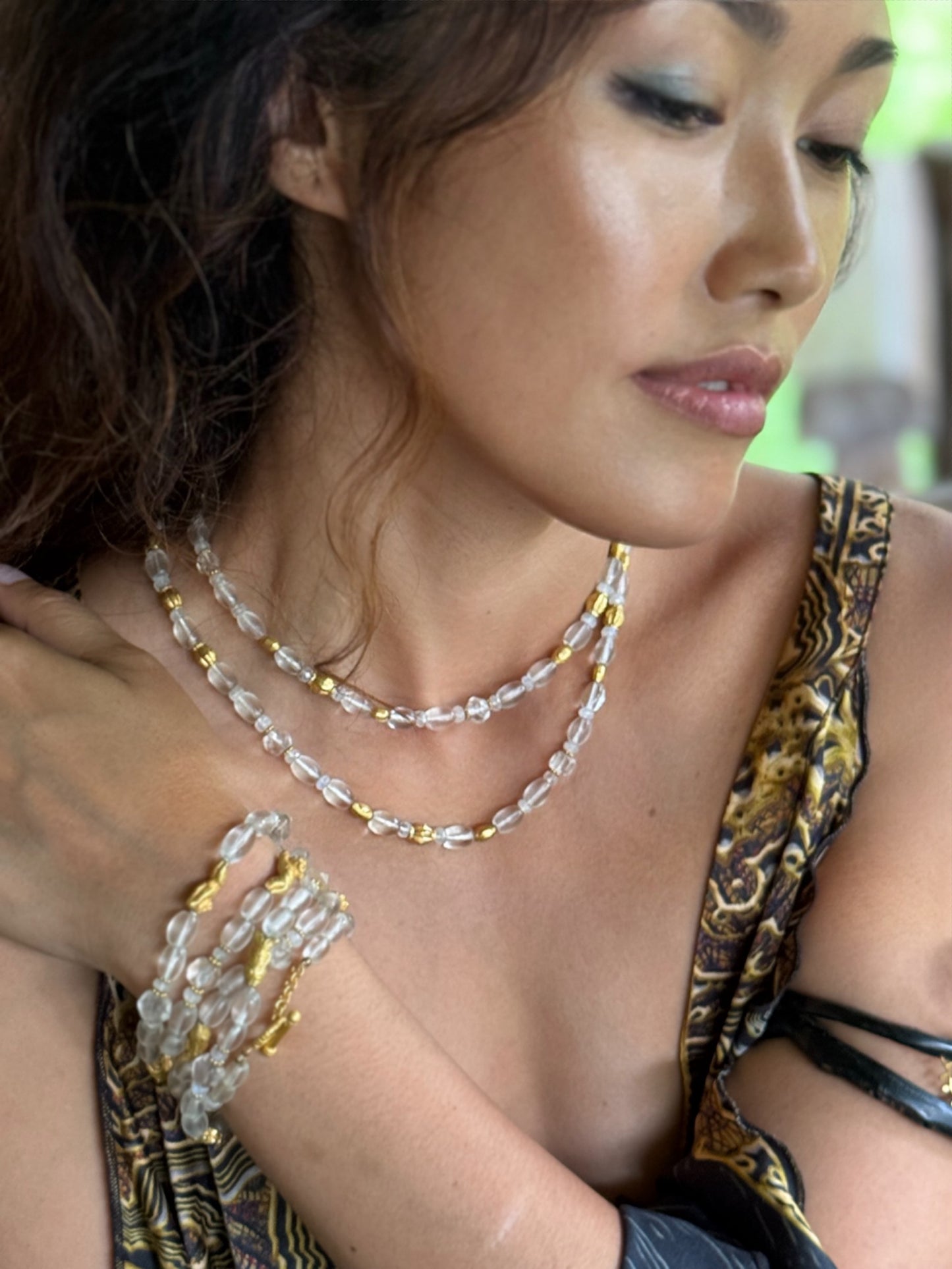 "Long Lola" (Antique Quartz Crystal, 22k, 18k Gold)