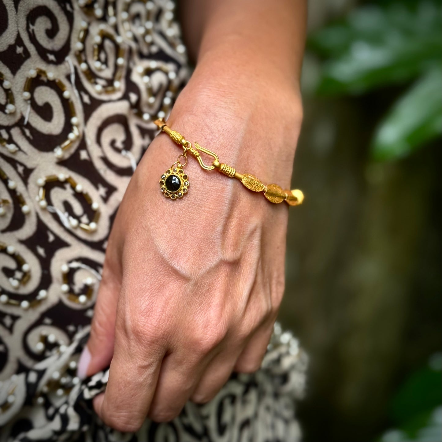 "Soweto" Bracelet (22k, 18k Gold, Champagne and Black Diamond)