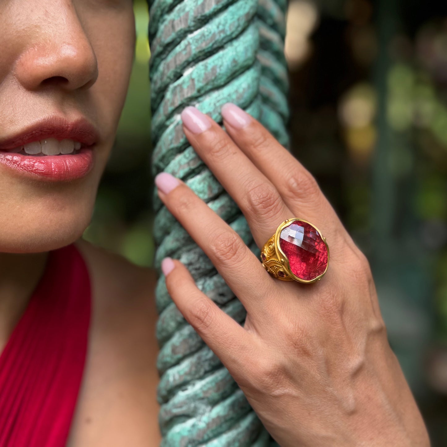 "Klimt" Ring (Orange Tourmaline, Orange Sapphire, 22k Gold)