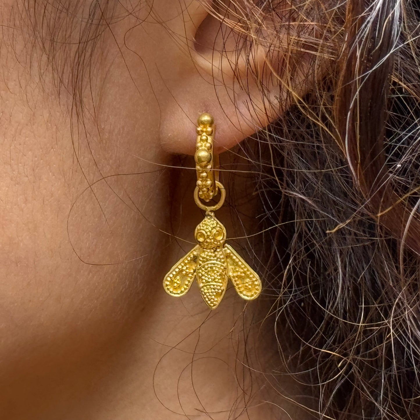 "Bee Jawan" Drops for Hoop Earrings (22k, 18k Gold)