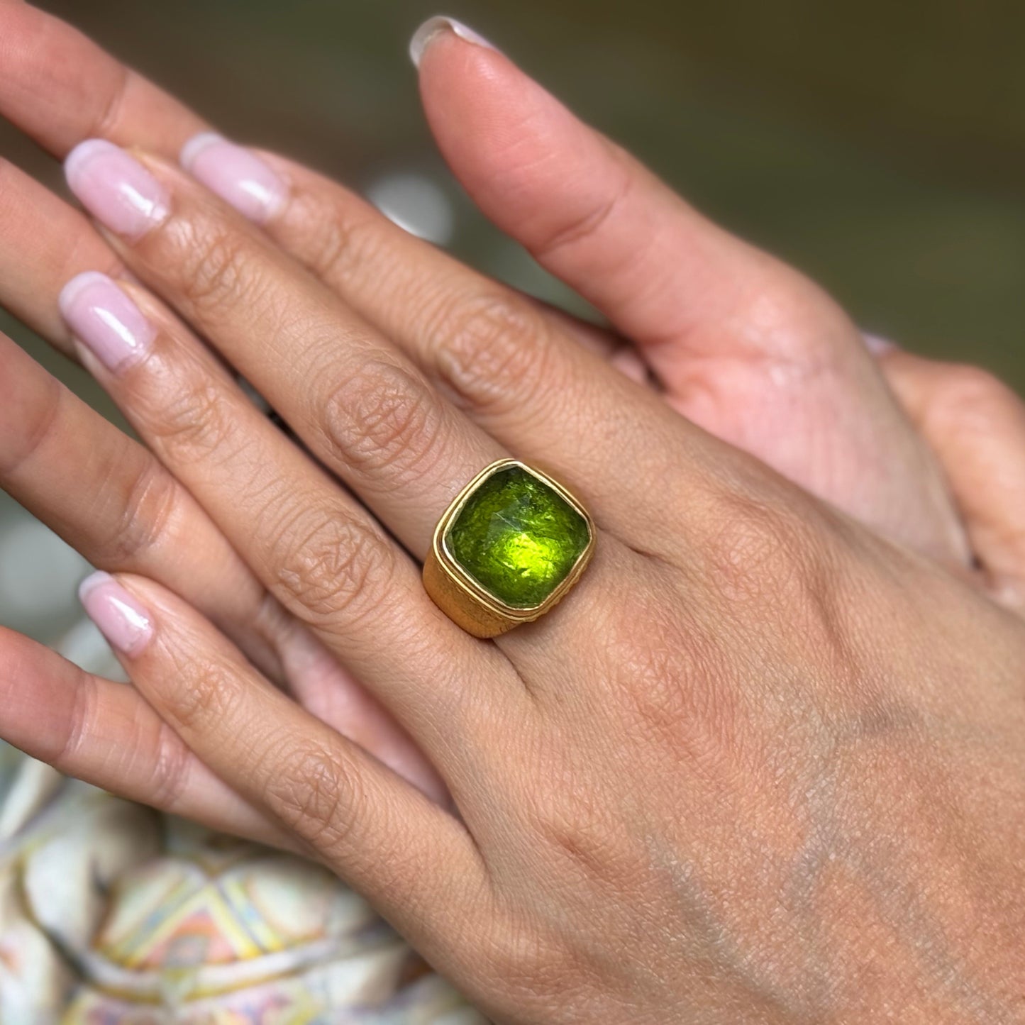 "Archaeo" Ring (Peridot, 22k Gold)