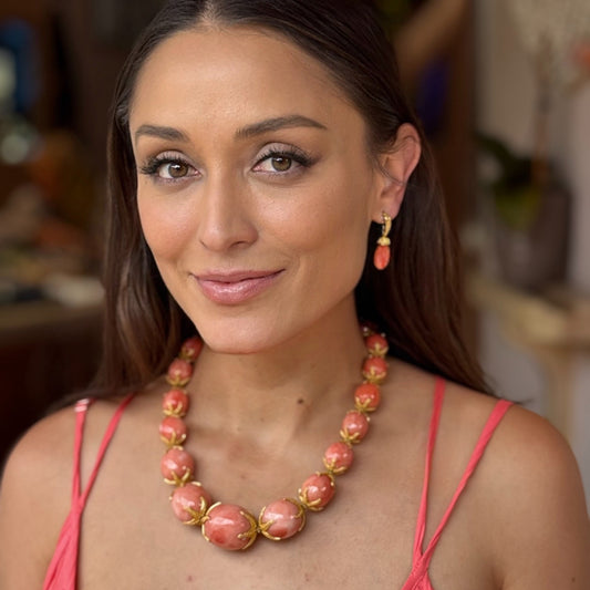 "Starfish" Necklace (Italian Coral, 22k Gold, 18k Gold)