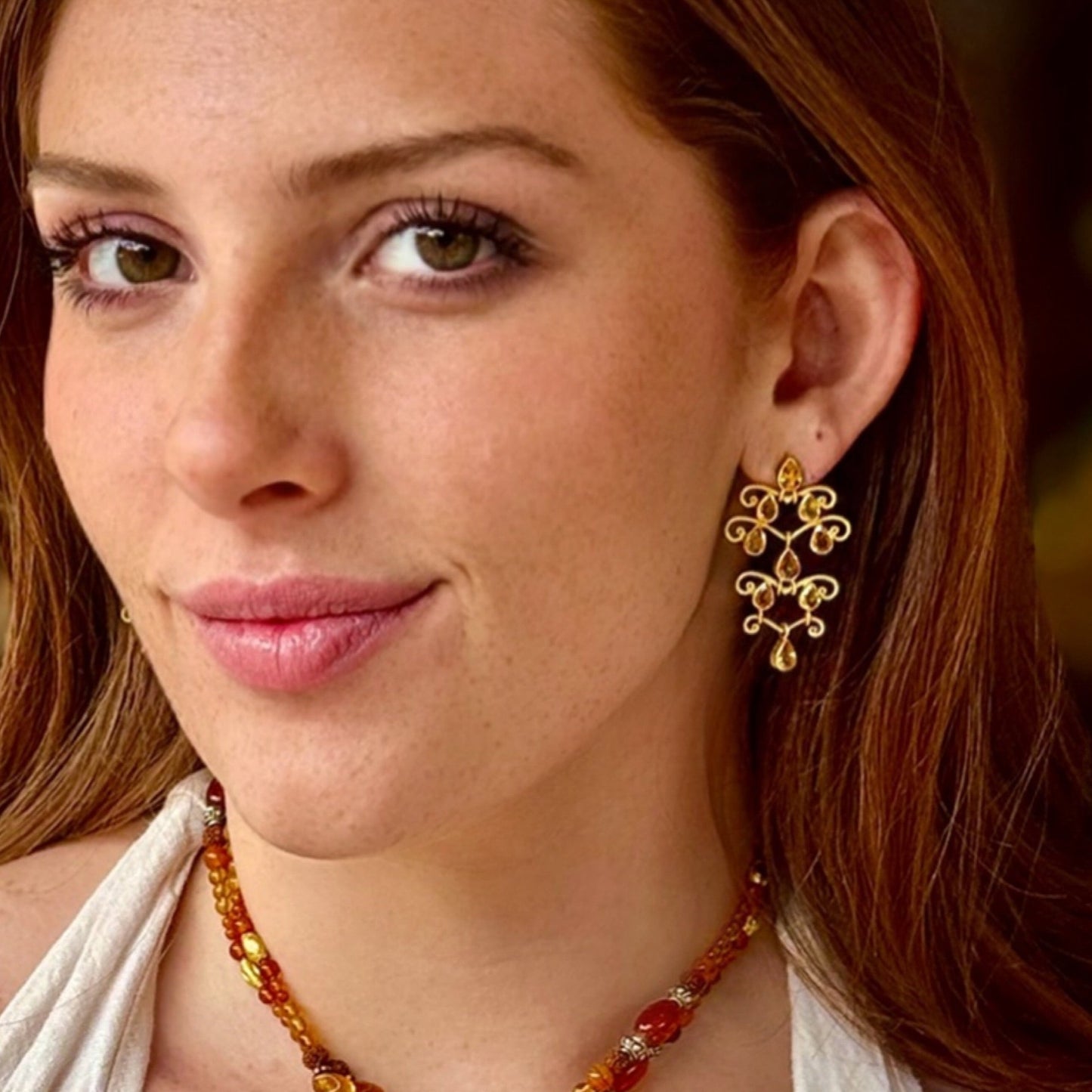 "Baghdad" Chandelier Earrings (Yellow Sapphire, 18k Gold)