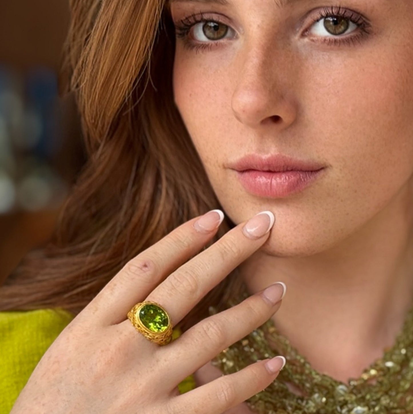"Leaf Tata" Ring (Citrine, 22k Gold)