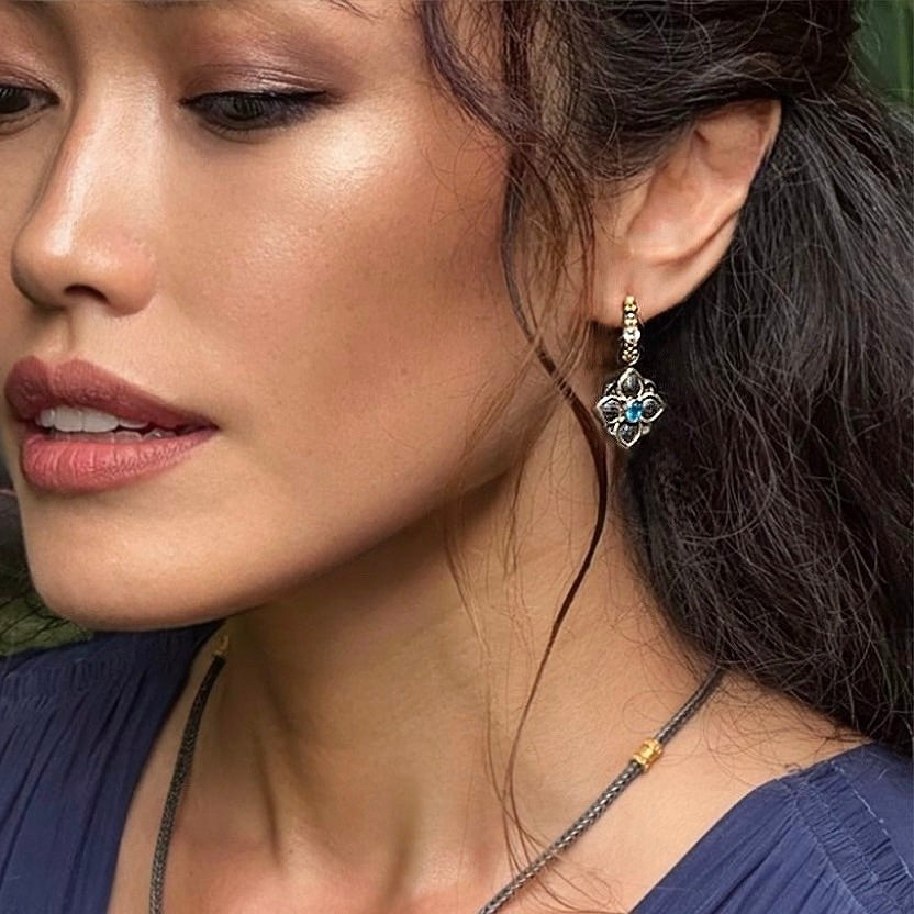 "Angela" Huggie Hoop Earrings (22k, 18k Gold)