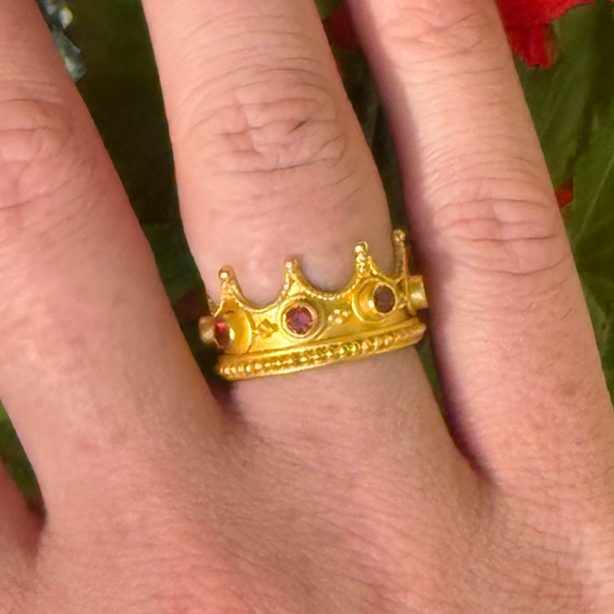 "Crown Princess" Ring, (Orange Sapphire, 22k Gold)