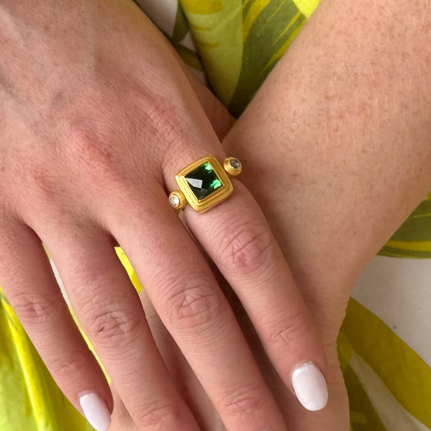 "Thebes" Ring (Tourmaline, Tanzanite, 22k Gold)