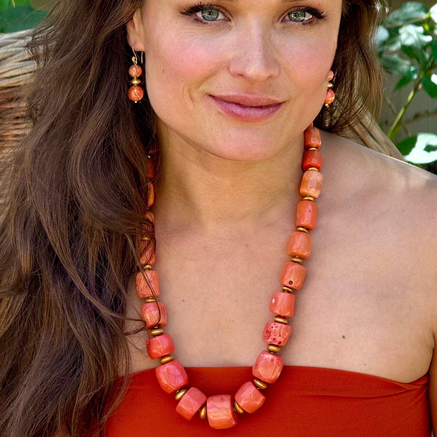 "Jetson" Hook Earrings (Italian Coral, 22k, 18k Gold)