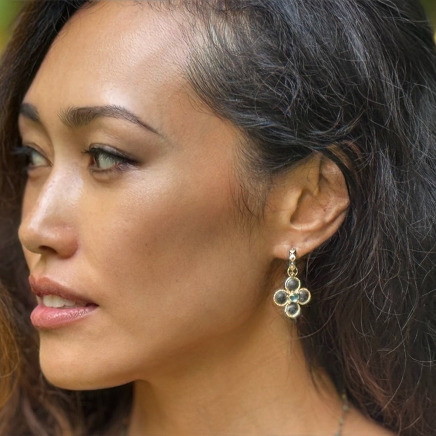 "Gotham" Drops for Hoop Earrings (White Sapphire, 18k Gold, Oxidized Sterling Silver)