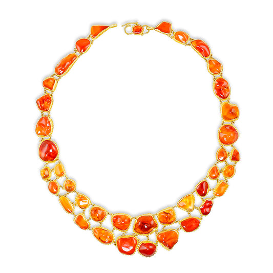 "Paris" Necklace (Mexican Fire Opal, 18k, 22k Gold)