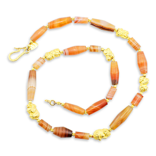 "Lola Animalé" Necklace (Carnelian Agate, 22k, 18k Gold) SOLD