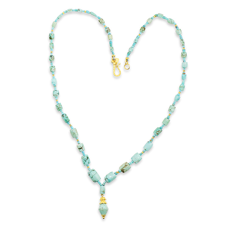 "Lola Khmer" Necklace (Turquoise, 22k Gold)