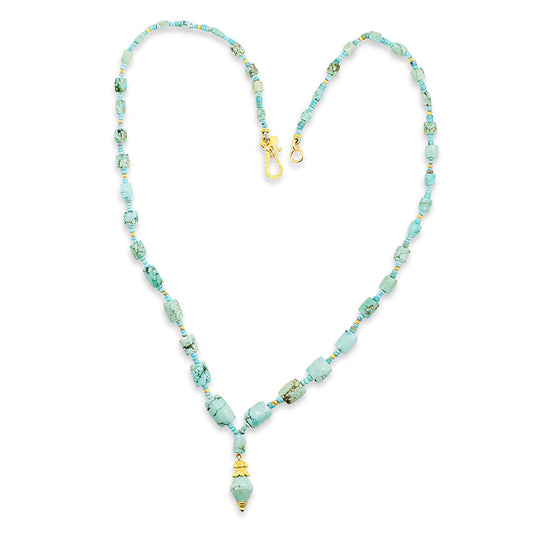 "Lola Khmer" Necklace (Turquoise, 22k Gold)
