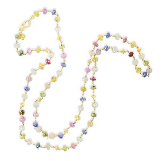 "Wearable Happiness" Necklace (Multicolor Sapphire, 18k Gold)