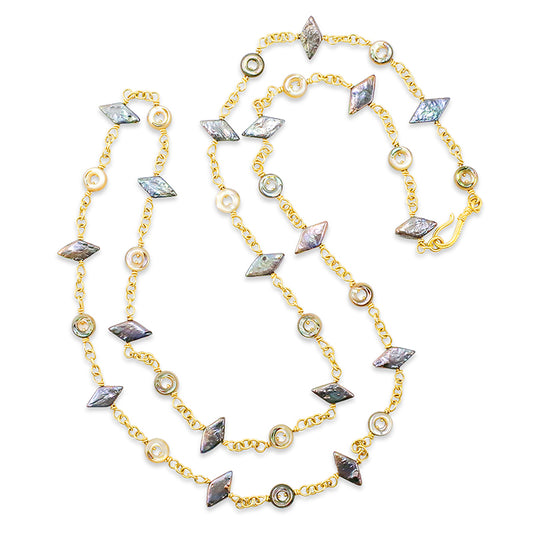 "Moorea" Necklace/Belly Chain/Bracelet Wrap (Pearl, 18k Gold)
