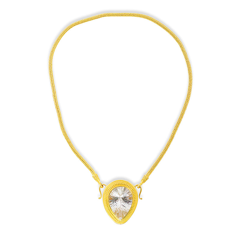 "Zsa Zsa" Necklace (White Topaz, 22k Gold)