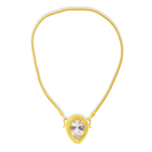 "Zsa Zsa" Necklace (White Topaz, 22k Gold)