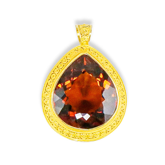 "Susie Spiral" Pendant (Madeira Citrine, 22k Gold)
