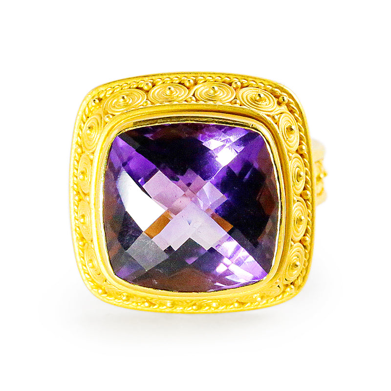 "Susie Spiral" Ring (Amethyst, 22k Gold)