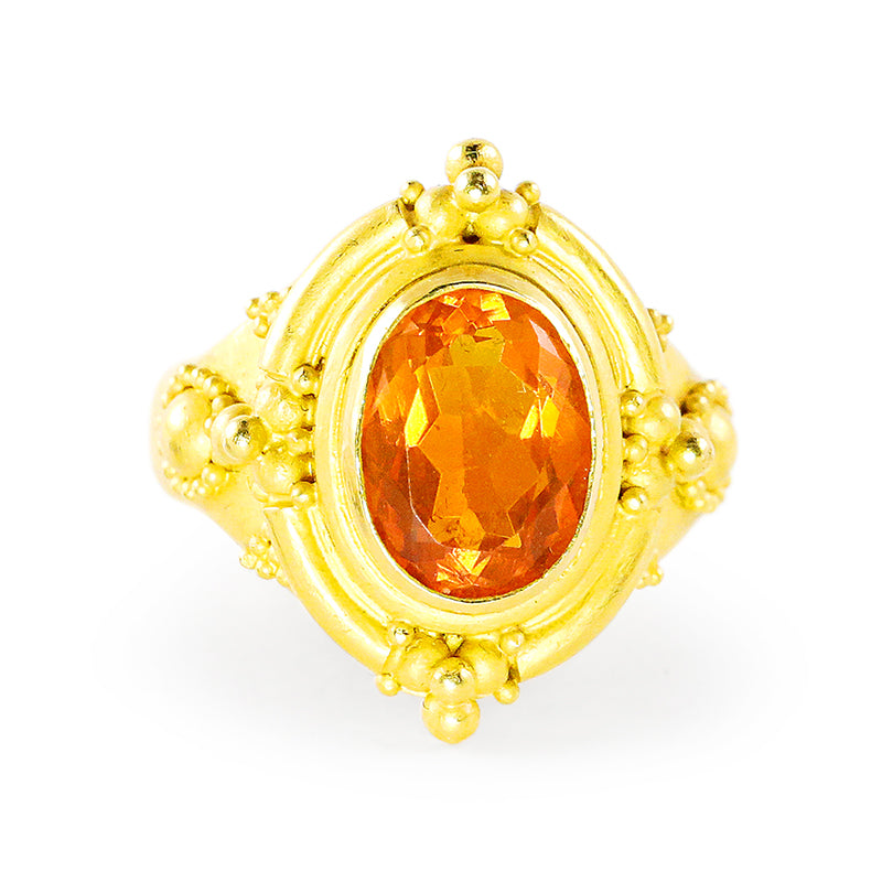 "Princess" Ring (Mexican Fire Opal, 22k Gold)