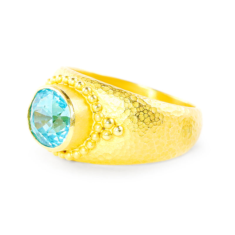 "Gypsy" Band Ring (Apatite, 22k Gold)