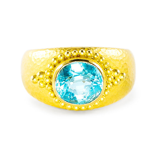 "Gypsy" Band Ring (Apatite, 22k Gold)