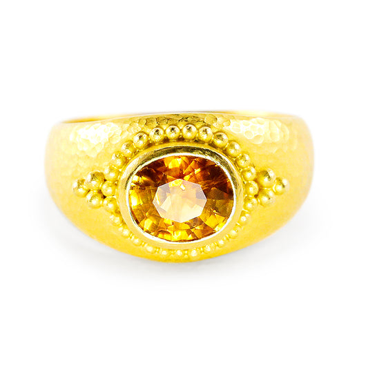 "Gypsy" Band Ring (Yellow Sapphire, 18k, 22k Gold)