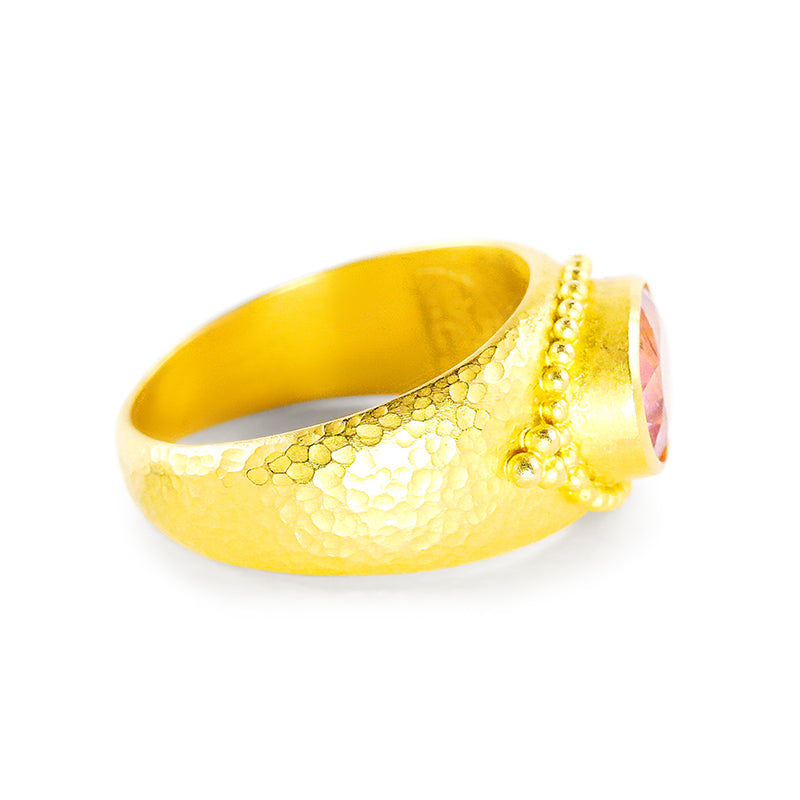 "Gypsy" Band Ring (Pink Tourmaline, 22k, 18k Gold)