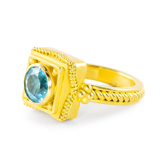 "Cairo" Ring (Apatite, 22k Gold)