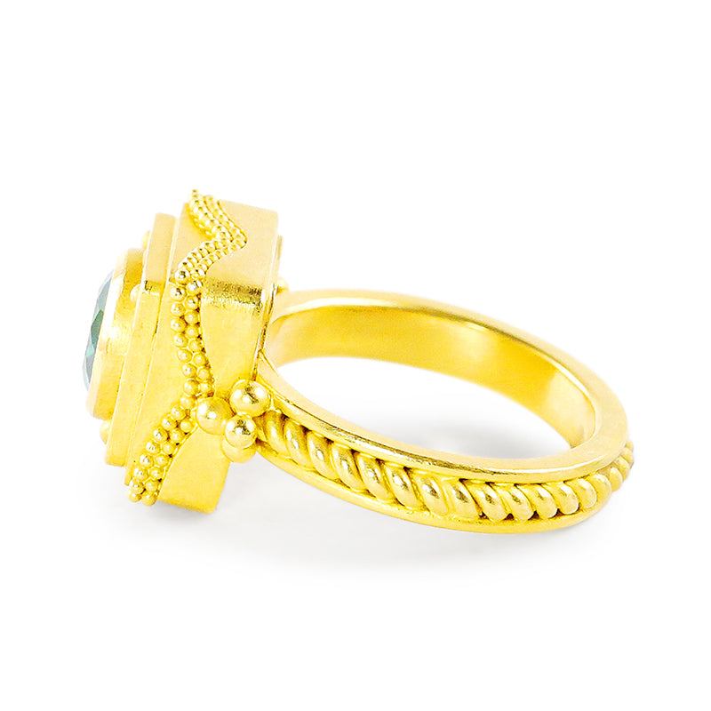 "Cairo" Ring (Apatite, 22k Gold)