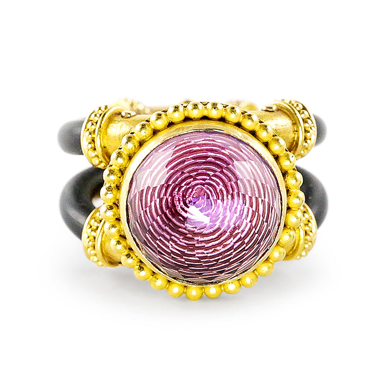 "Devlin" Ring (Amethyst, Neoprene Rubber, 22k Gold)