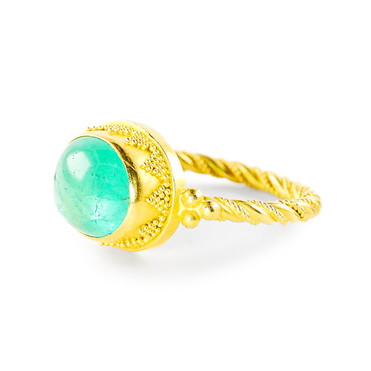 "Glitters" Ring (Emerald, 18k 22k Gold)