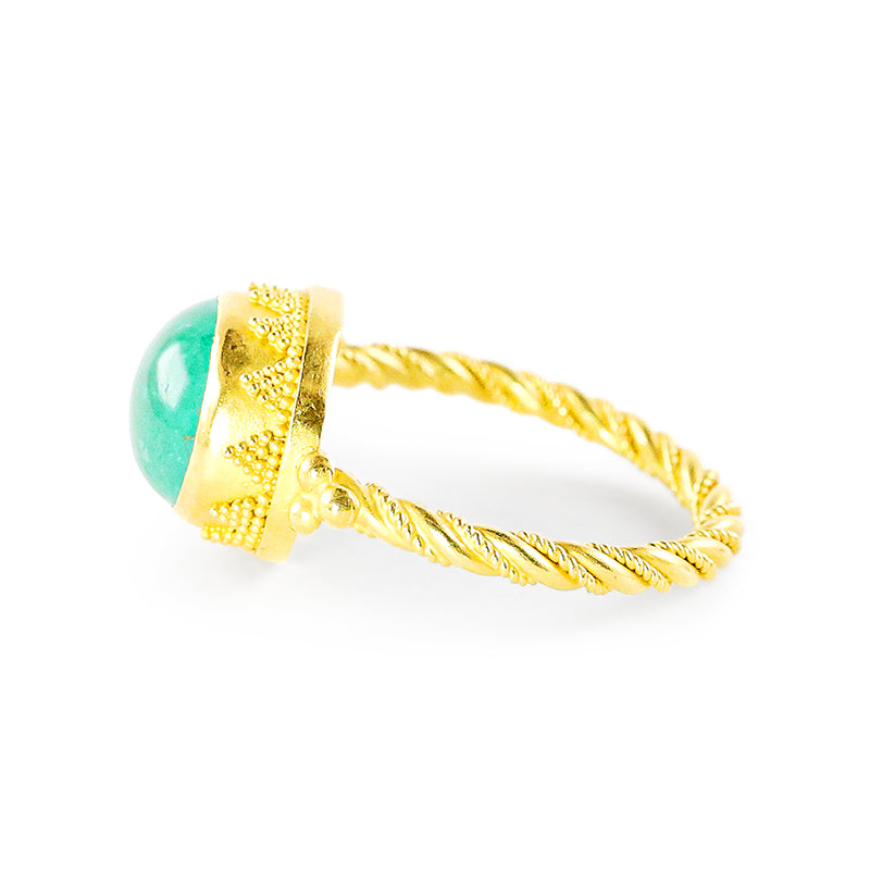 "Glitters" Ring (Emerald, 18k 22k Gold)