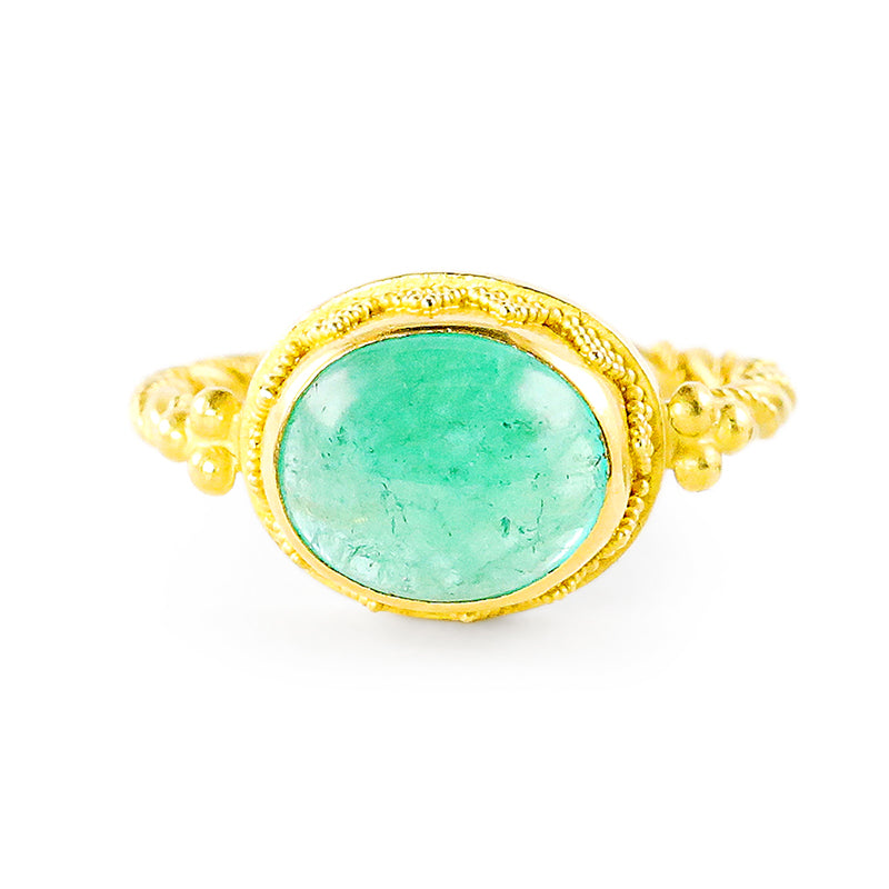 "Glitters" Ring (Emerald, 18k 22k Gold)