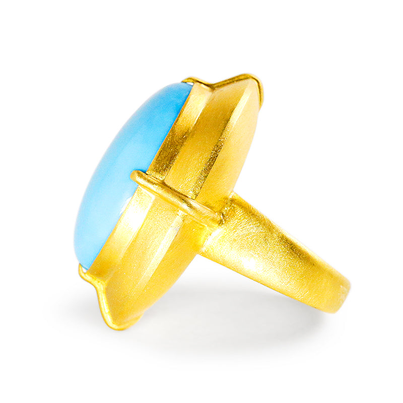"Rita" Ring (Sleeping Beauty Turquoise, 22k Gold)