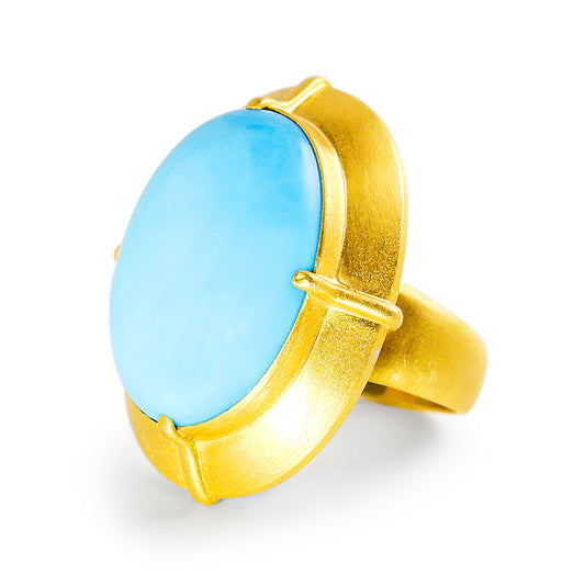 "Rita" Ring (Sleeping Beauty Turquoise, 22k Gold)
