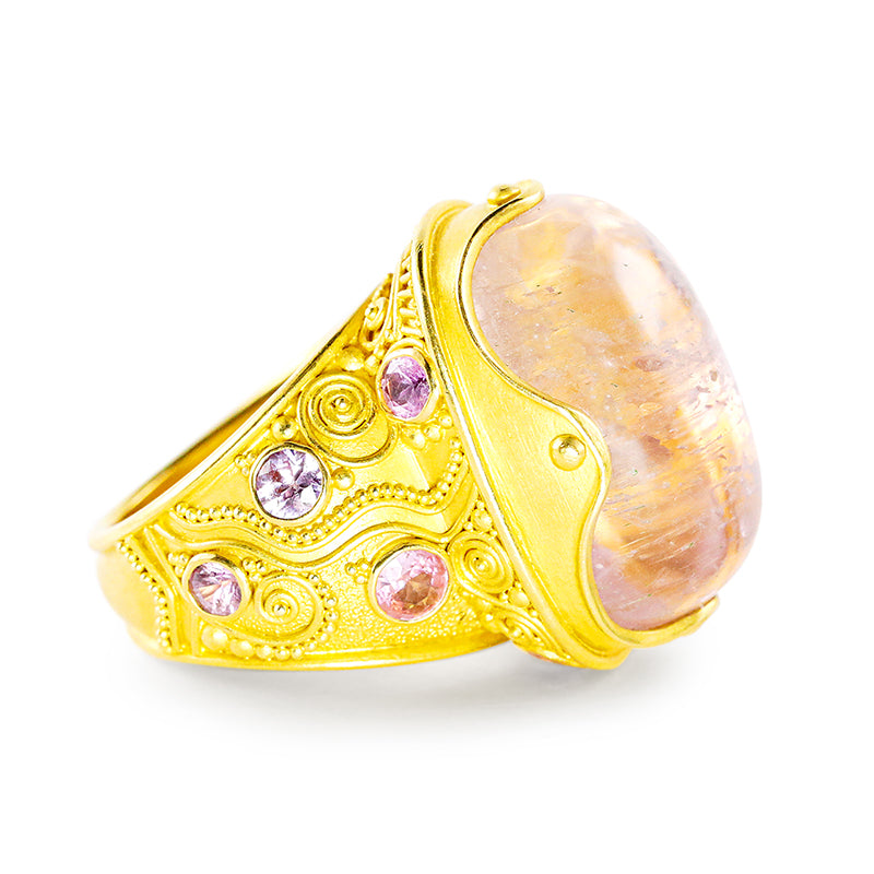 "Klimt" Ring (Kunzite, Pink Sapphire, 22k Gold)