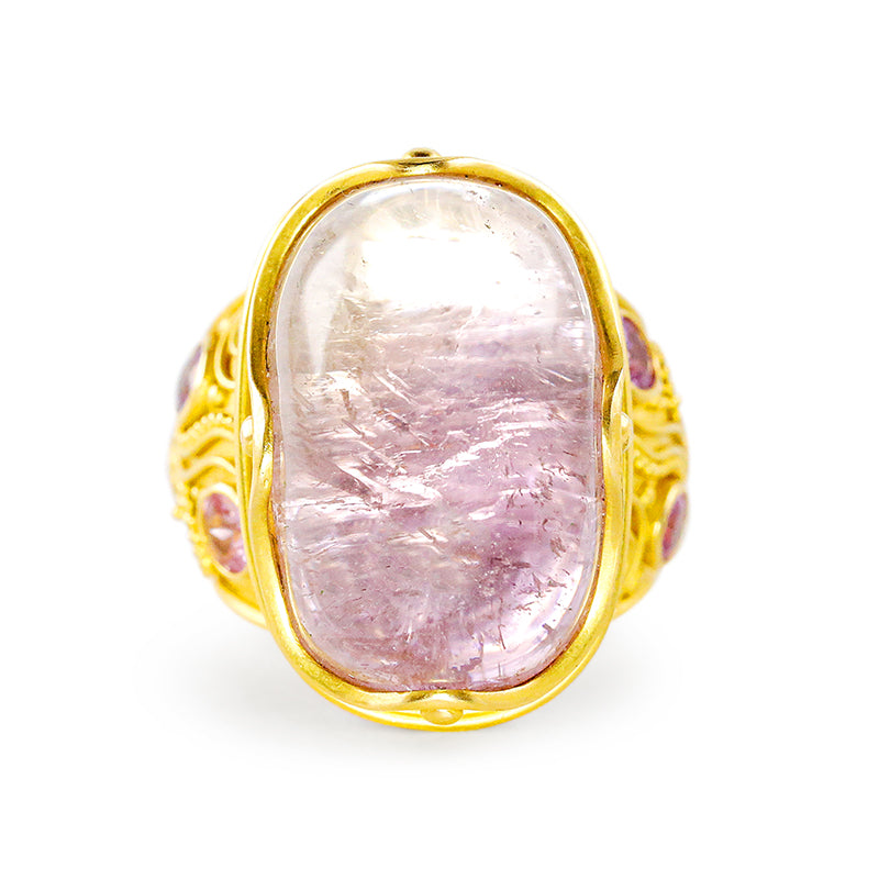 "Klimt" Ring (Kunzite, Pink Sapphire, 22k Gold)