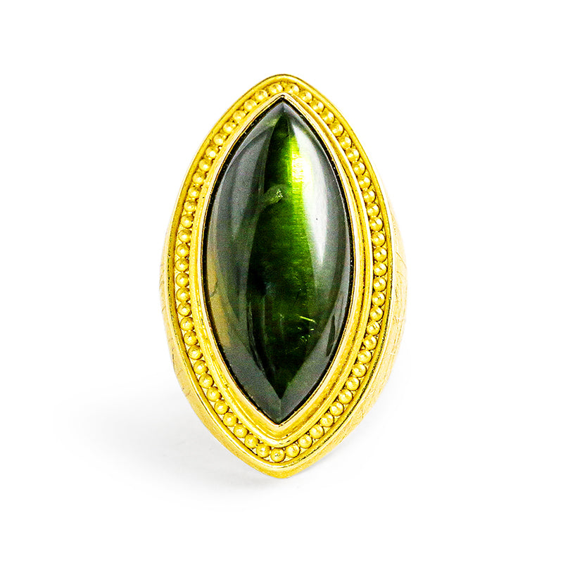 "Futbol" Ring (Green Tourmaline, 22k Gold)