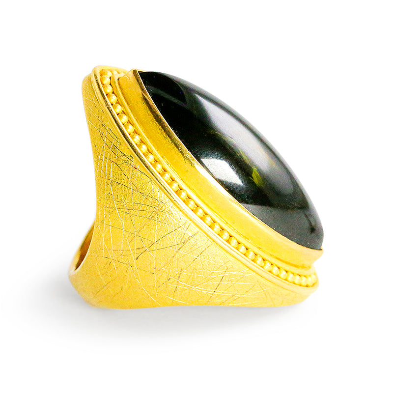 "Futbol" Ring (Green Tourmaline, 22k Gold)