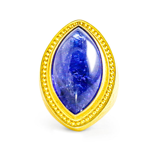 "Futbol" Ring (Tanzanite, 22k Gold)