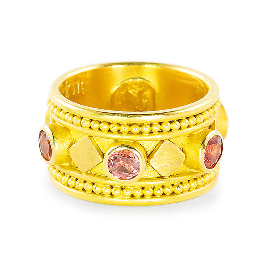 "Page" Band Ring (Orange Sapphire, 22k Gold)