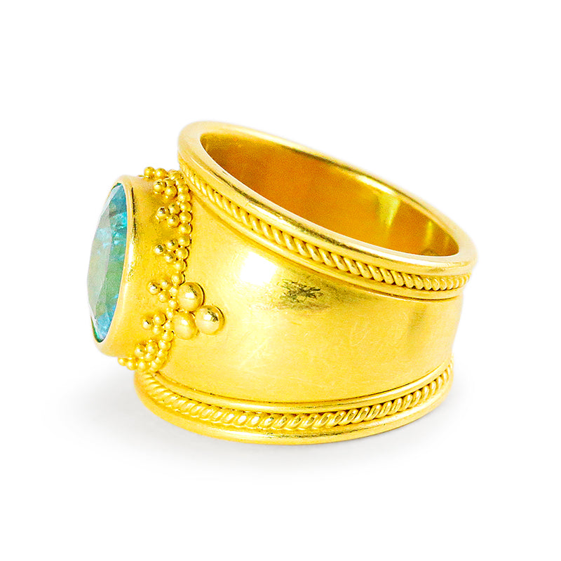 "Cheryl" Band Ring (Apatite, 22k Gold)